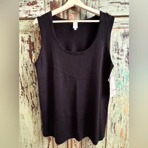 NWT Jones New York Size 2X Black Knit Sleeveless Top Tank Shell